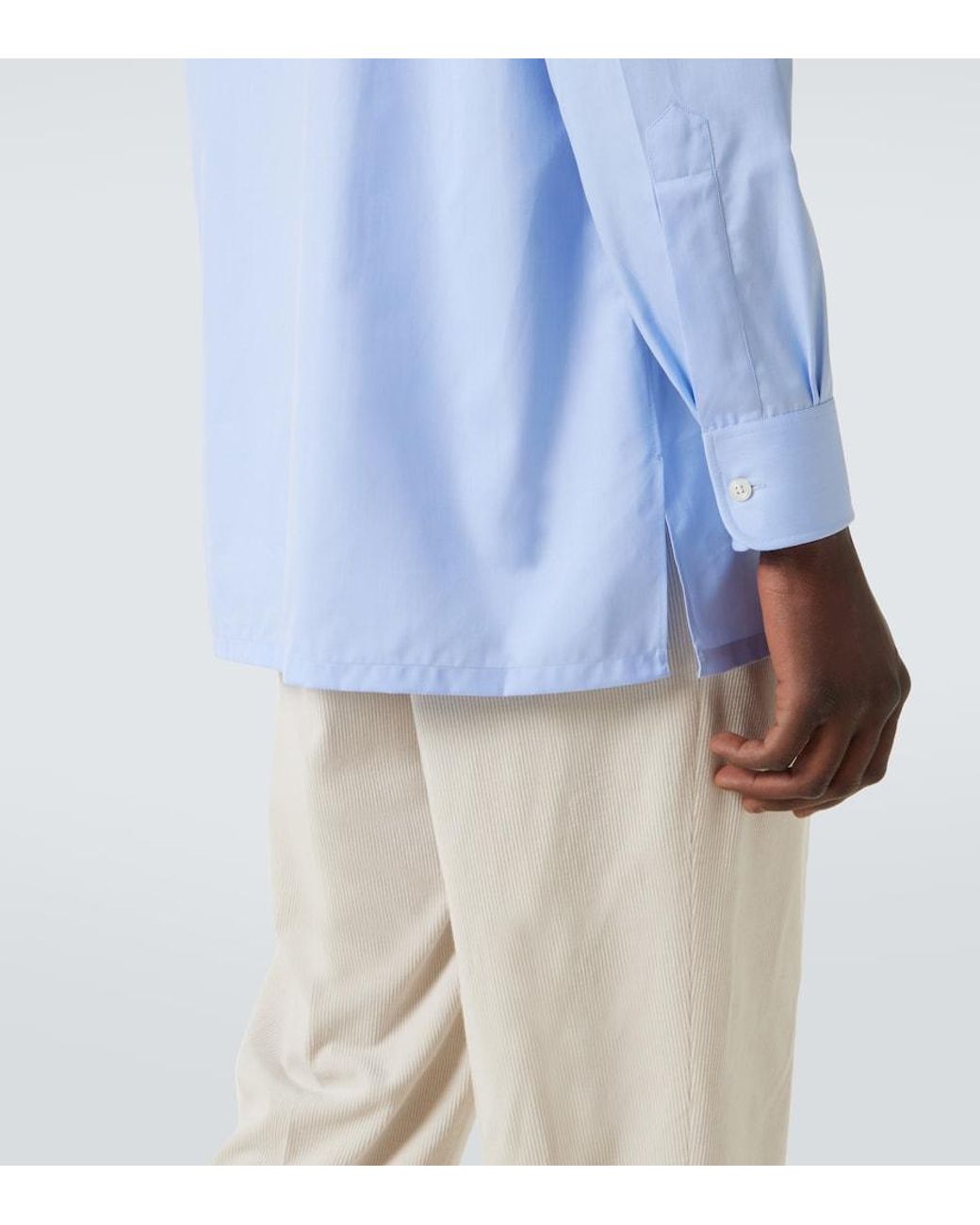 Charvet Blue Cotton Shirt for men
