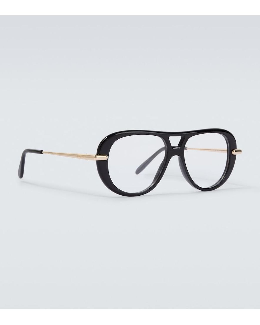 Loewe Black Slim Aviator Glasses for men