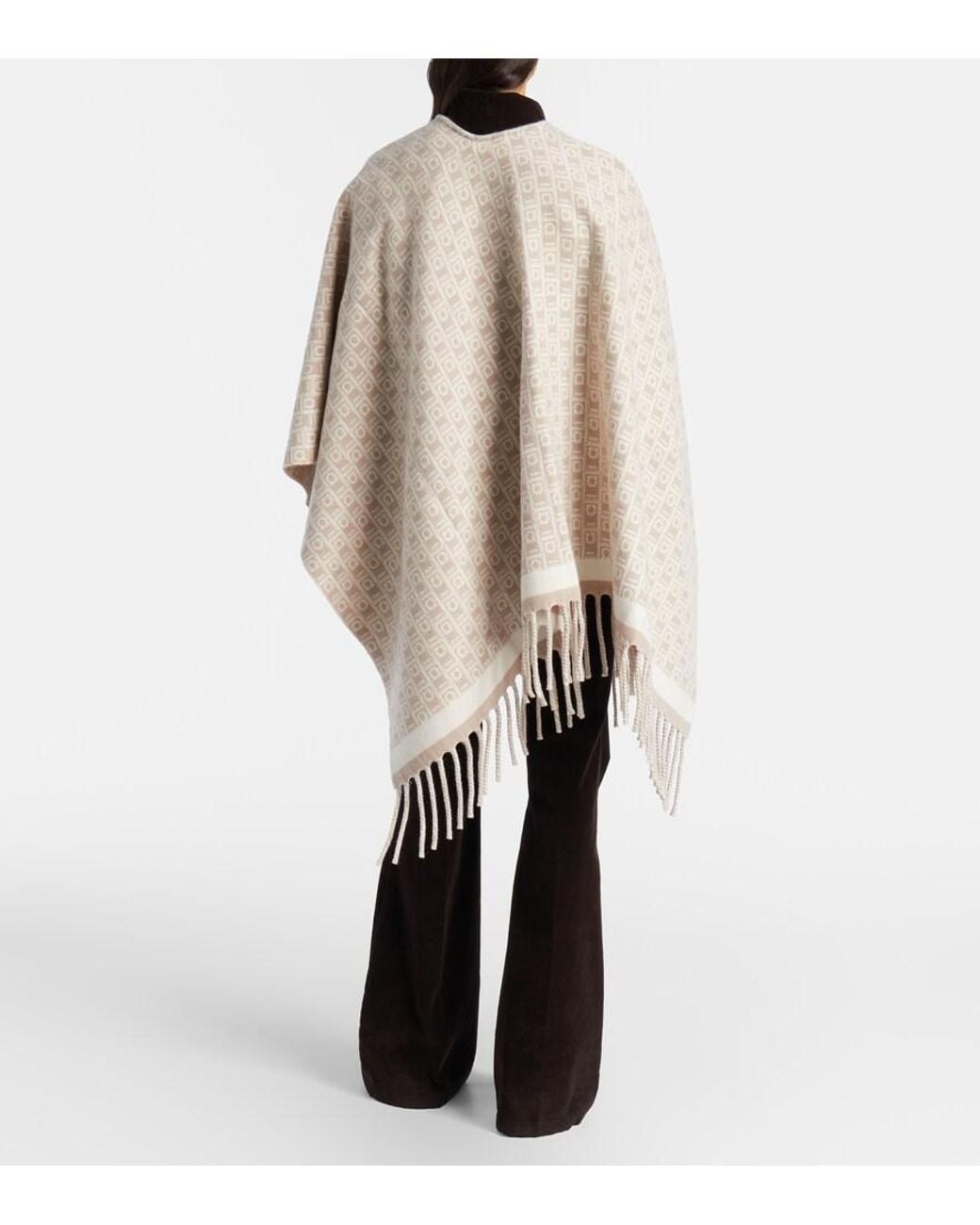 Ferragamo Natural Gancini Virgin Wool Shawl