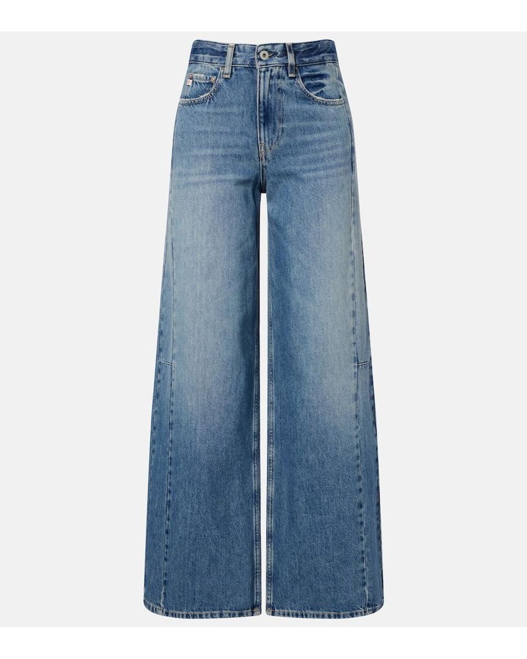 AG Jeans Blue Jesolo Wide-Leg Jeans