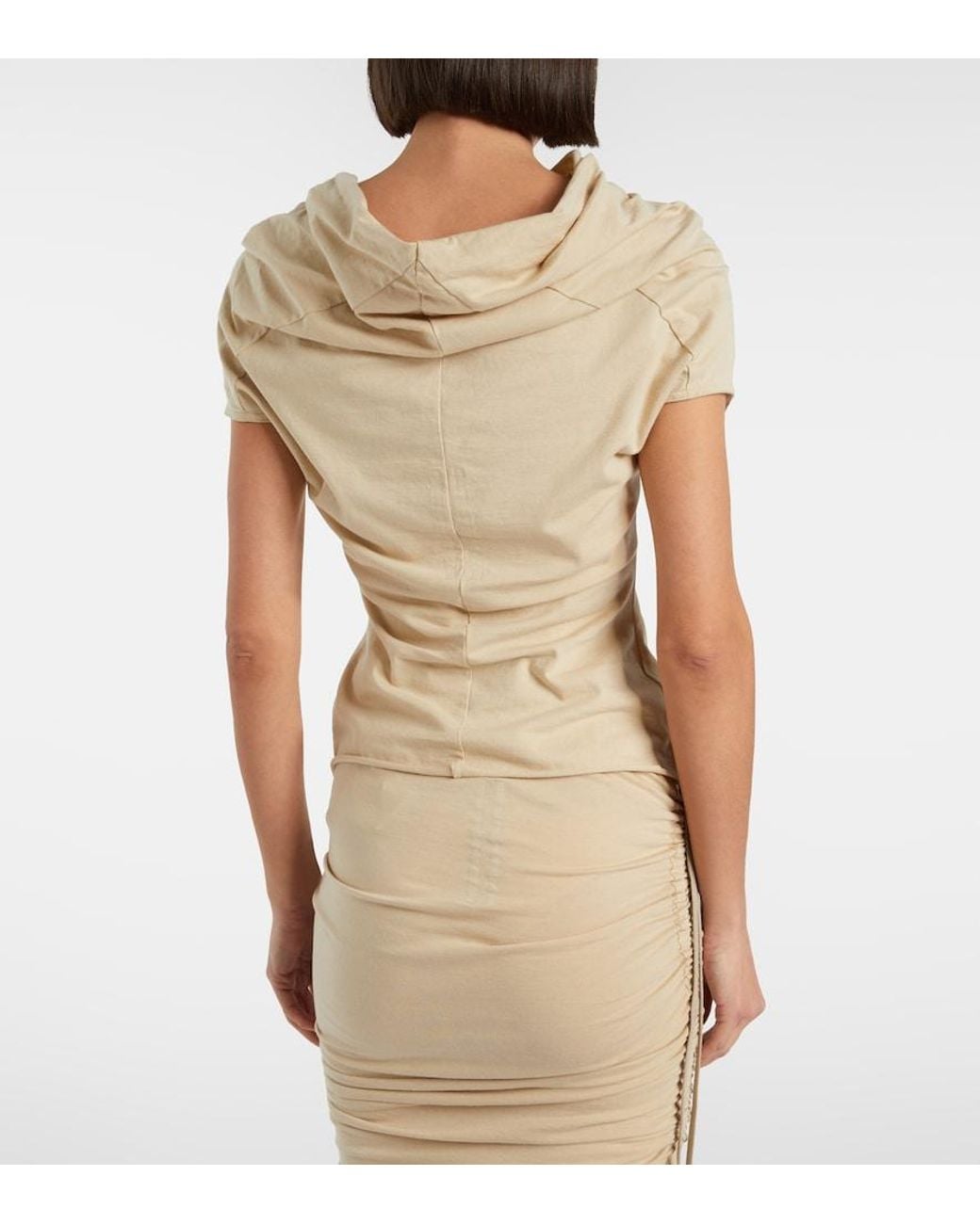 Rick Owens Natural Cotton Jersey Top