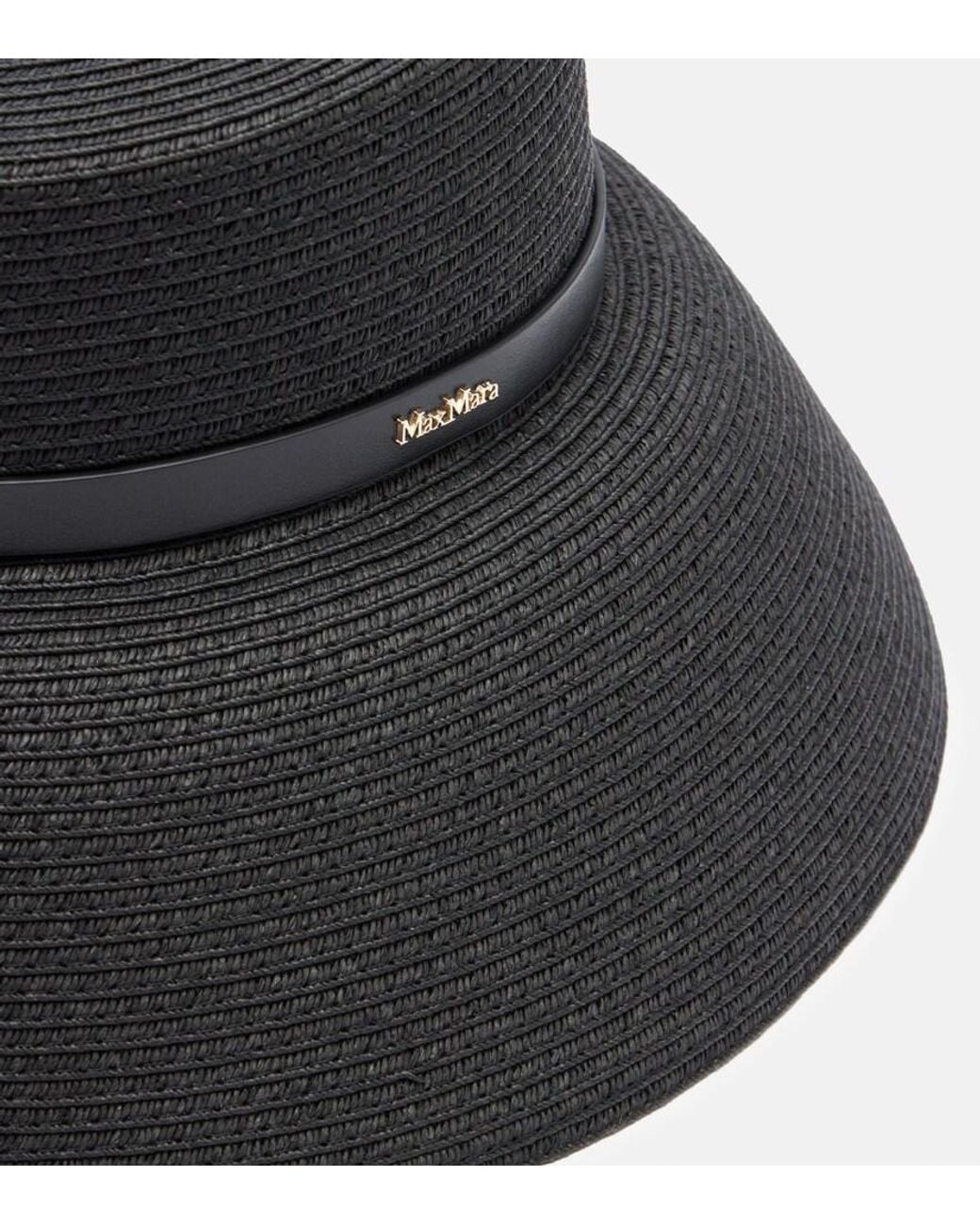 Max Mara Woven Bucket Hat in Black | Lyst