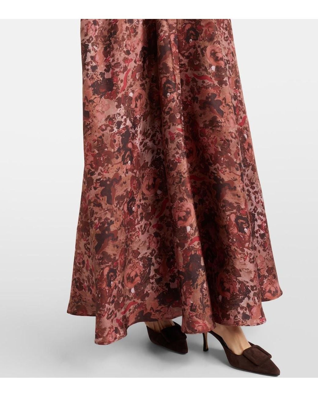 Max Mara Red Alpe Embellished Silk Maxi Dress