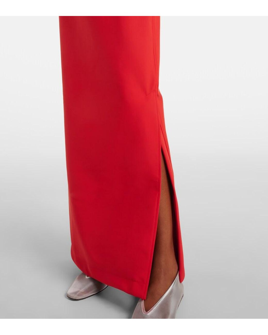 Adriana Degreas Red Coquille De Mer Maxi Skirt