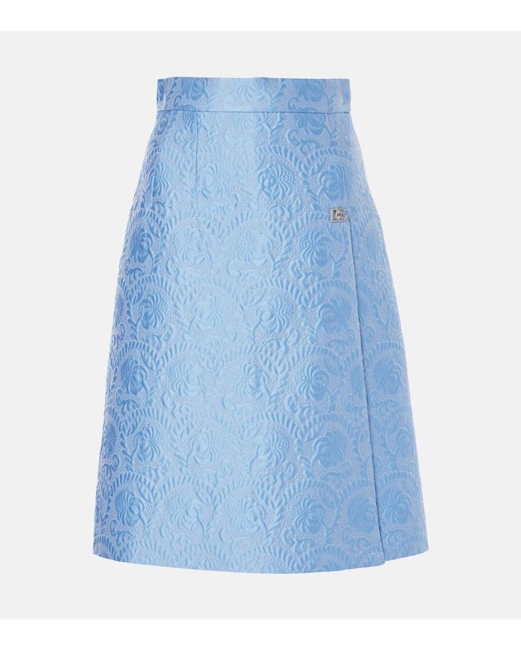 Dolce & Gabbana Blue Skirt With Logo
