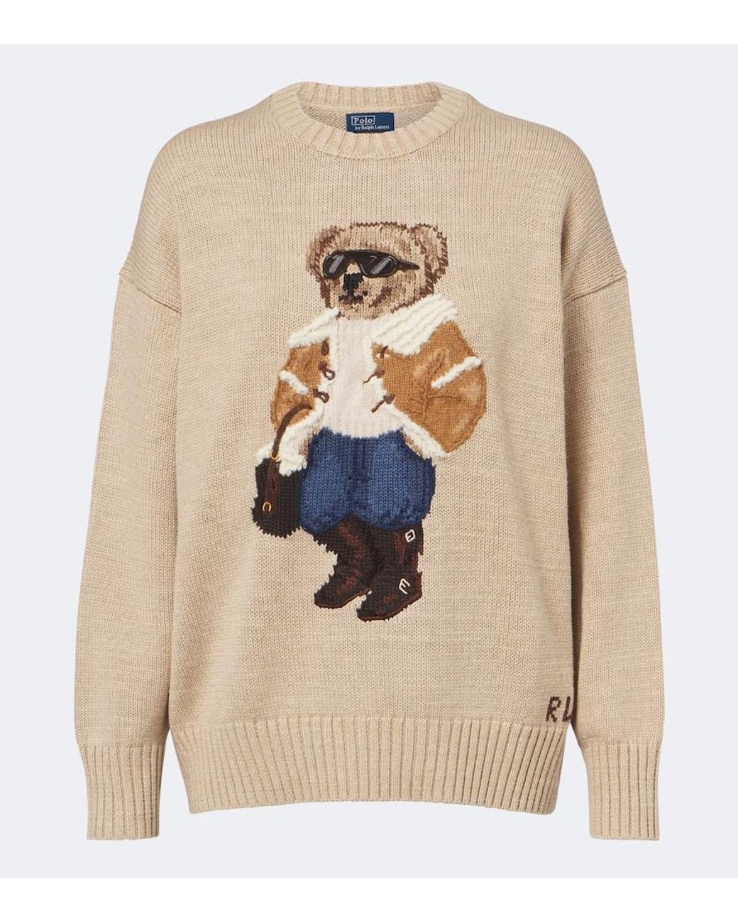 Polo Ralph Lauren Natural Polo Bear Cotton, Wool, And Cashmere Sweater