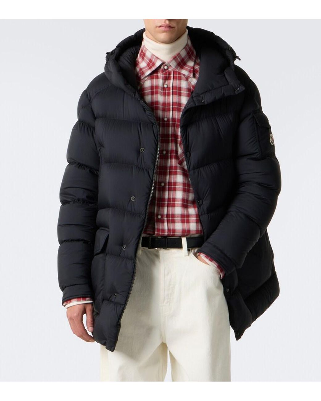 Moncler Black Bretagne Hooded Down Coat for men