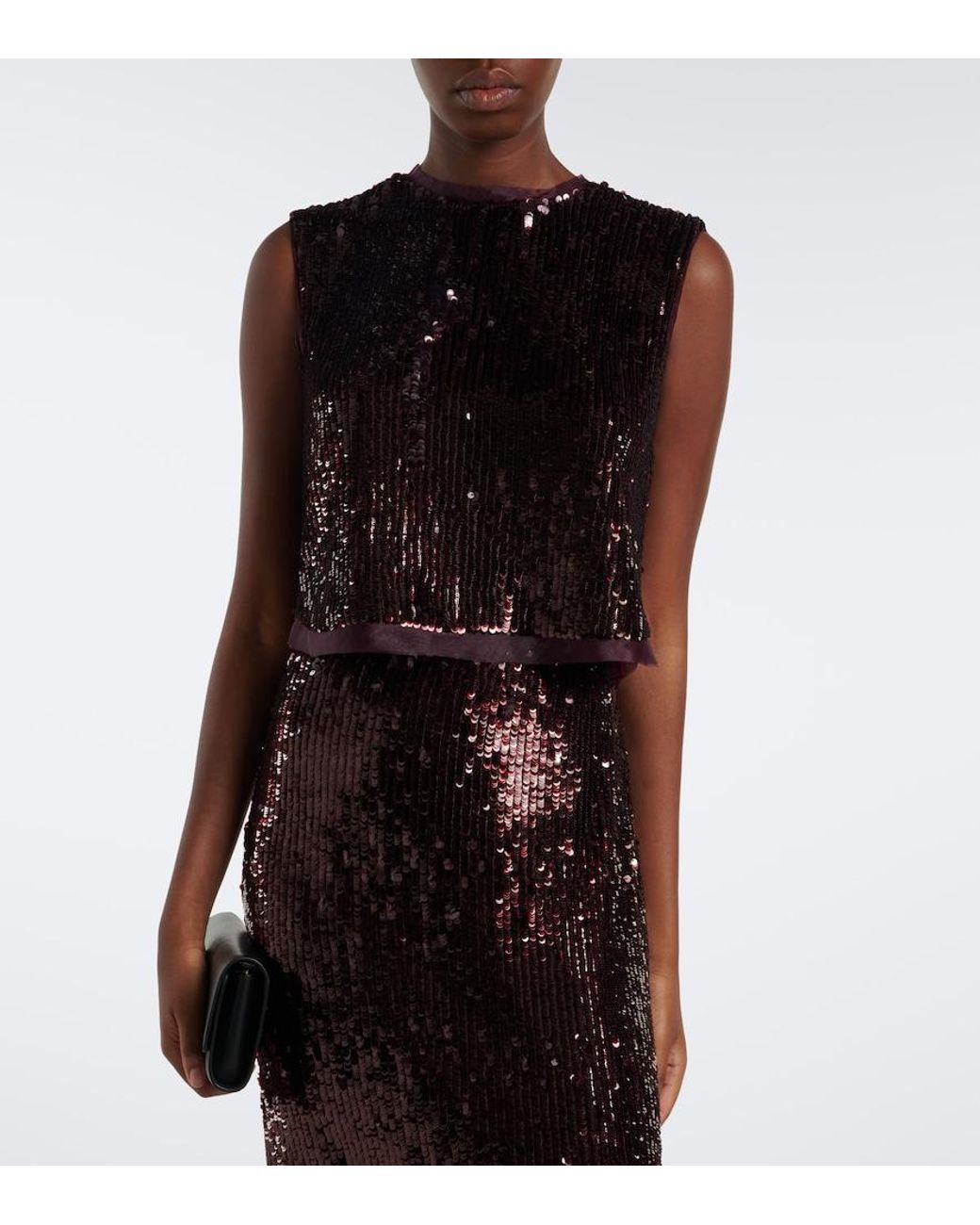 Jonathan Simkhai Black Cydia Sequined Top