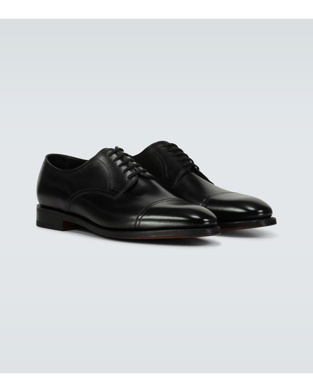 John Lobb Loe Leather Derby Shoes in Black for Men | Lyst