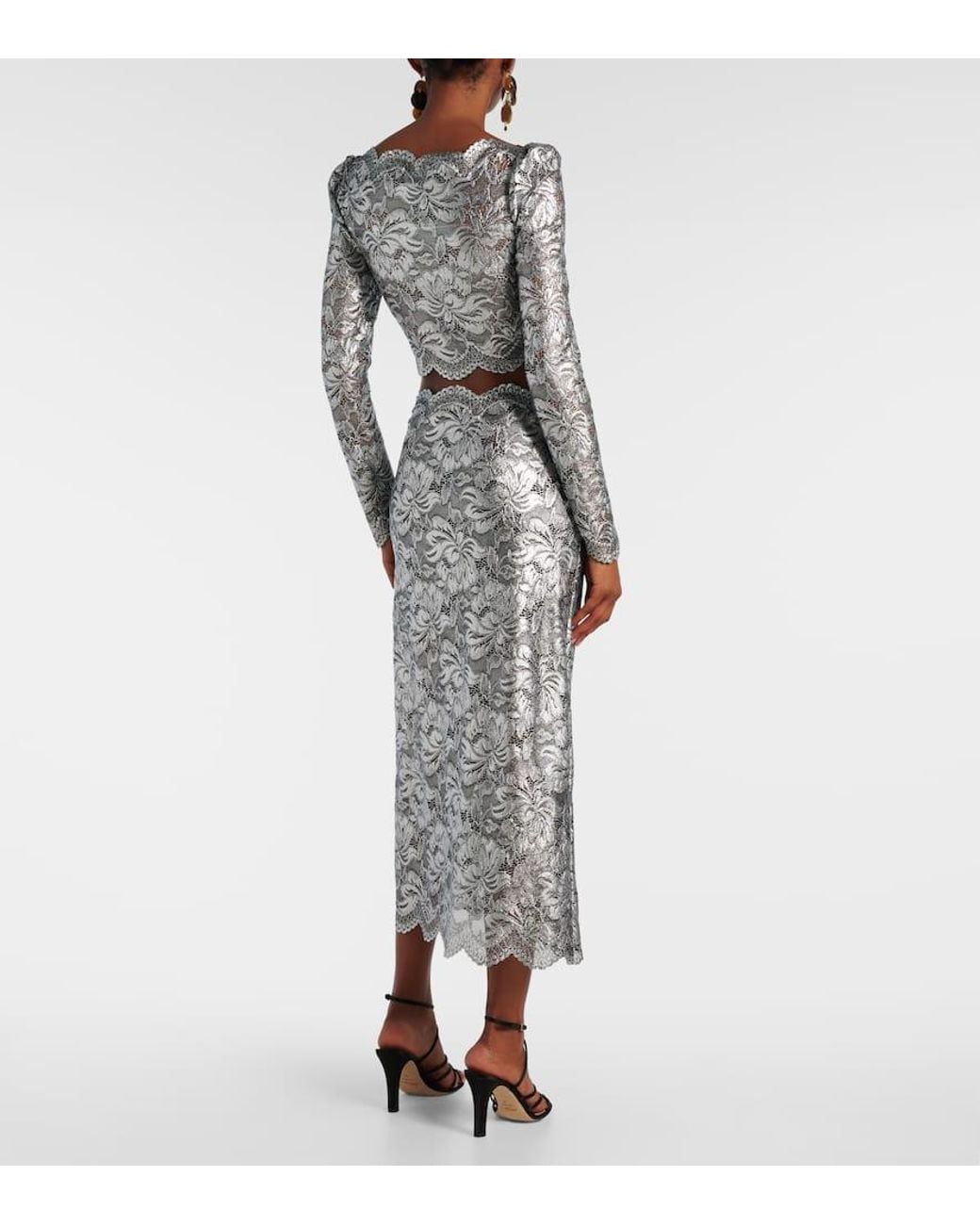 Rabanne Gray Cropped-Top Aus Spitze