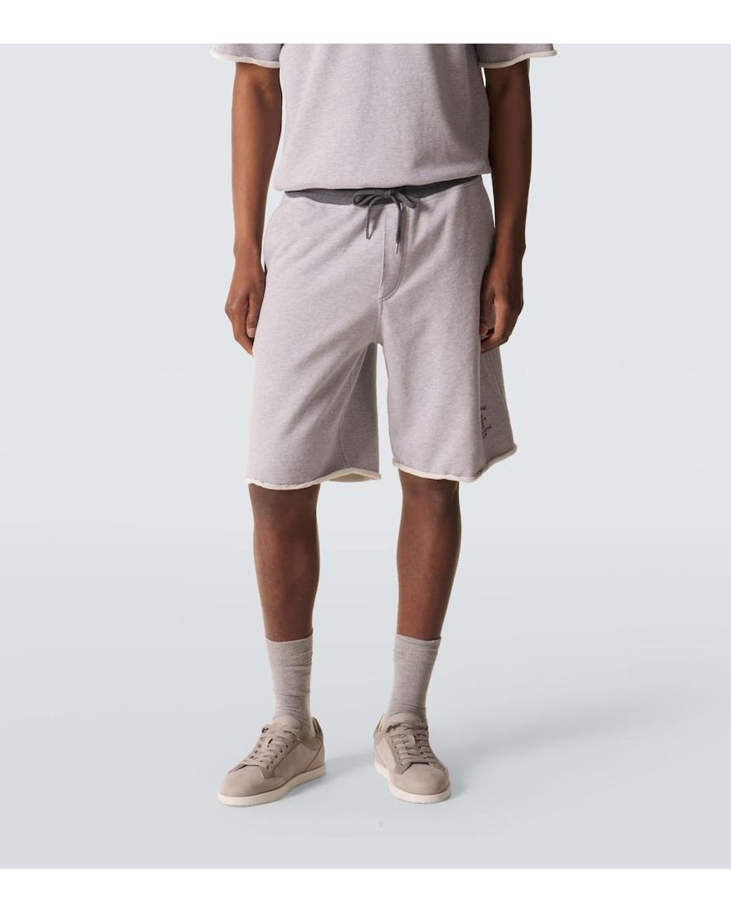 Brunello Cucinelli Blue Cotton Jersey Shorts for men