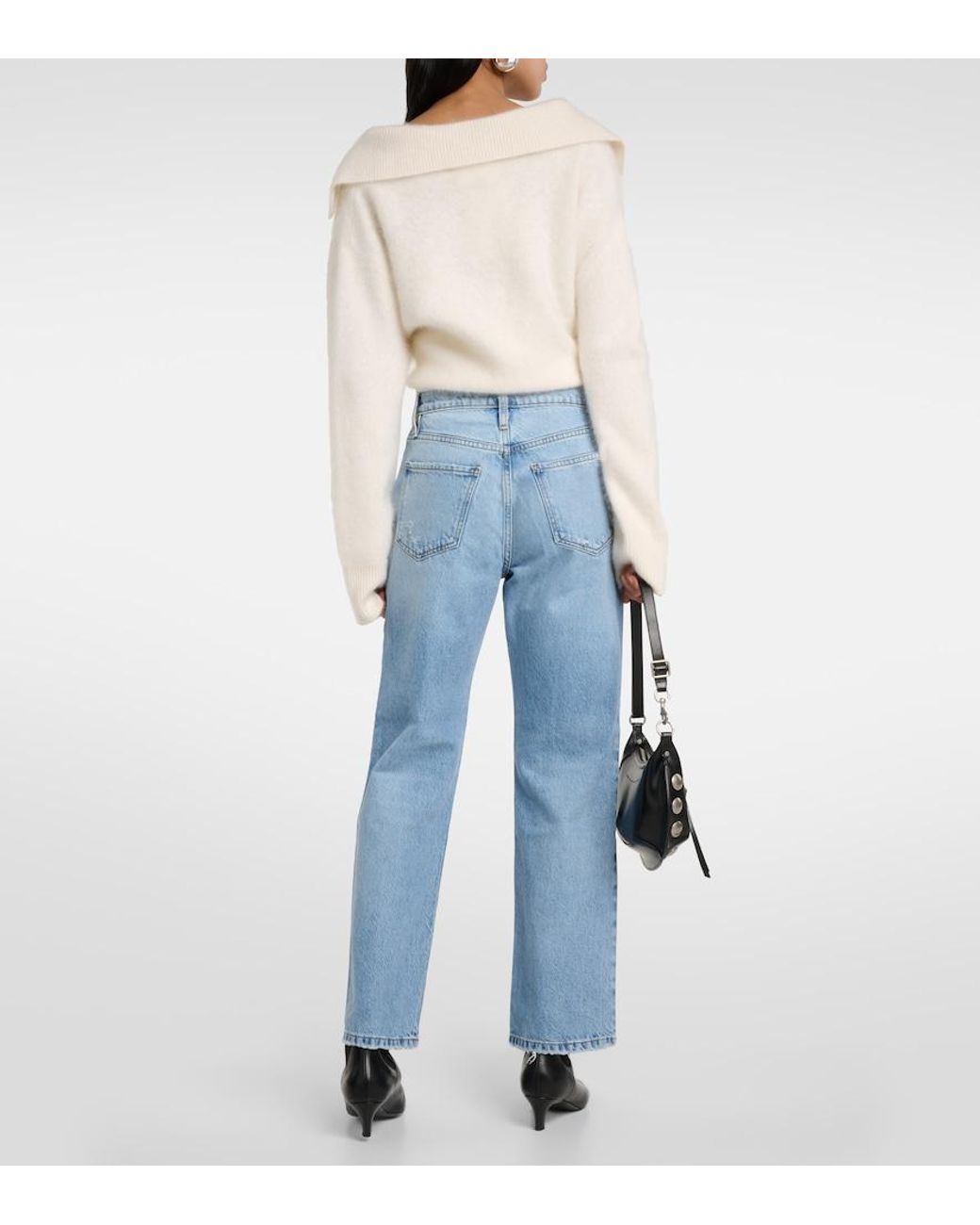 FRAME Blue Le Jane Ankle High-Rise Straight Jeans