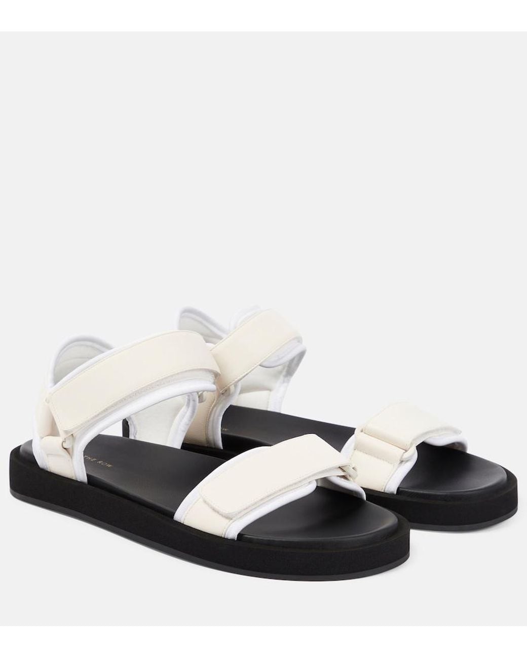 The Row Black Sandalen Hook And Loop Mit Leder