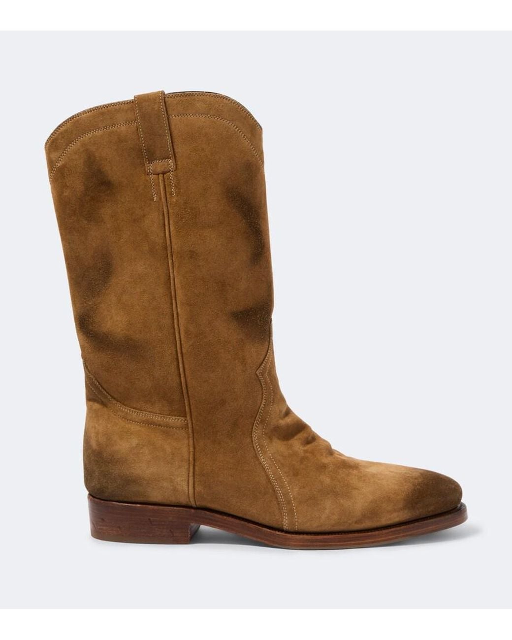 Jil Sander Brown Distressed Suede Ankle Boots for men