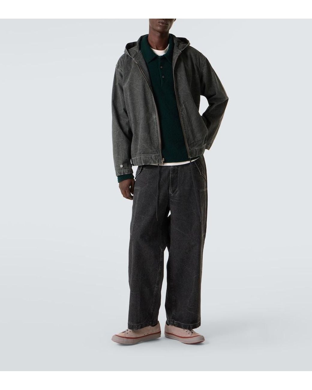 A.PRESSE Green Cashmere Polo Sweater for men