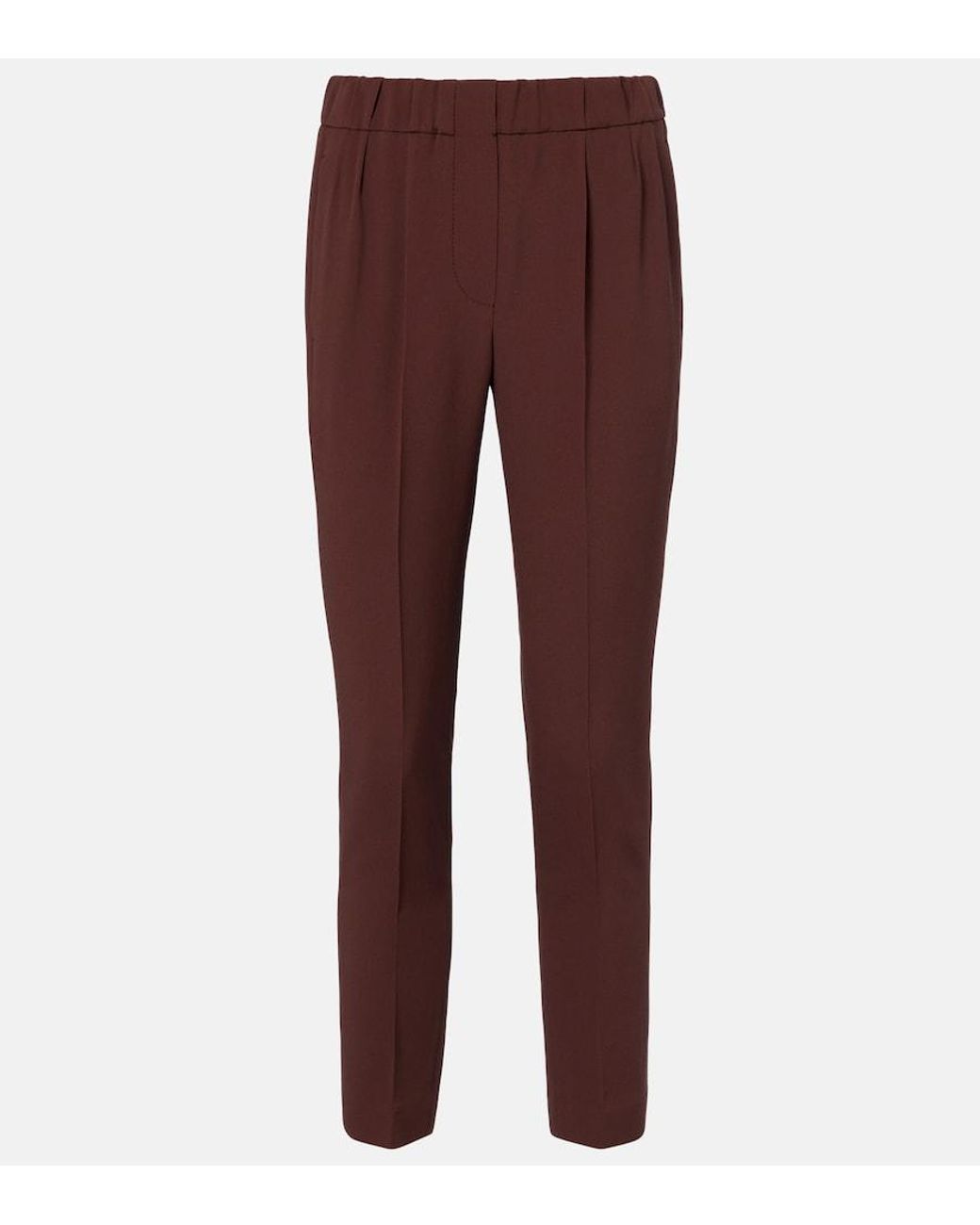 Brunello Cucinelli Purple Crepe Straight Pants