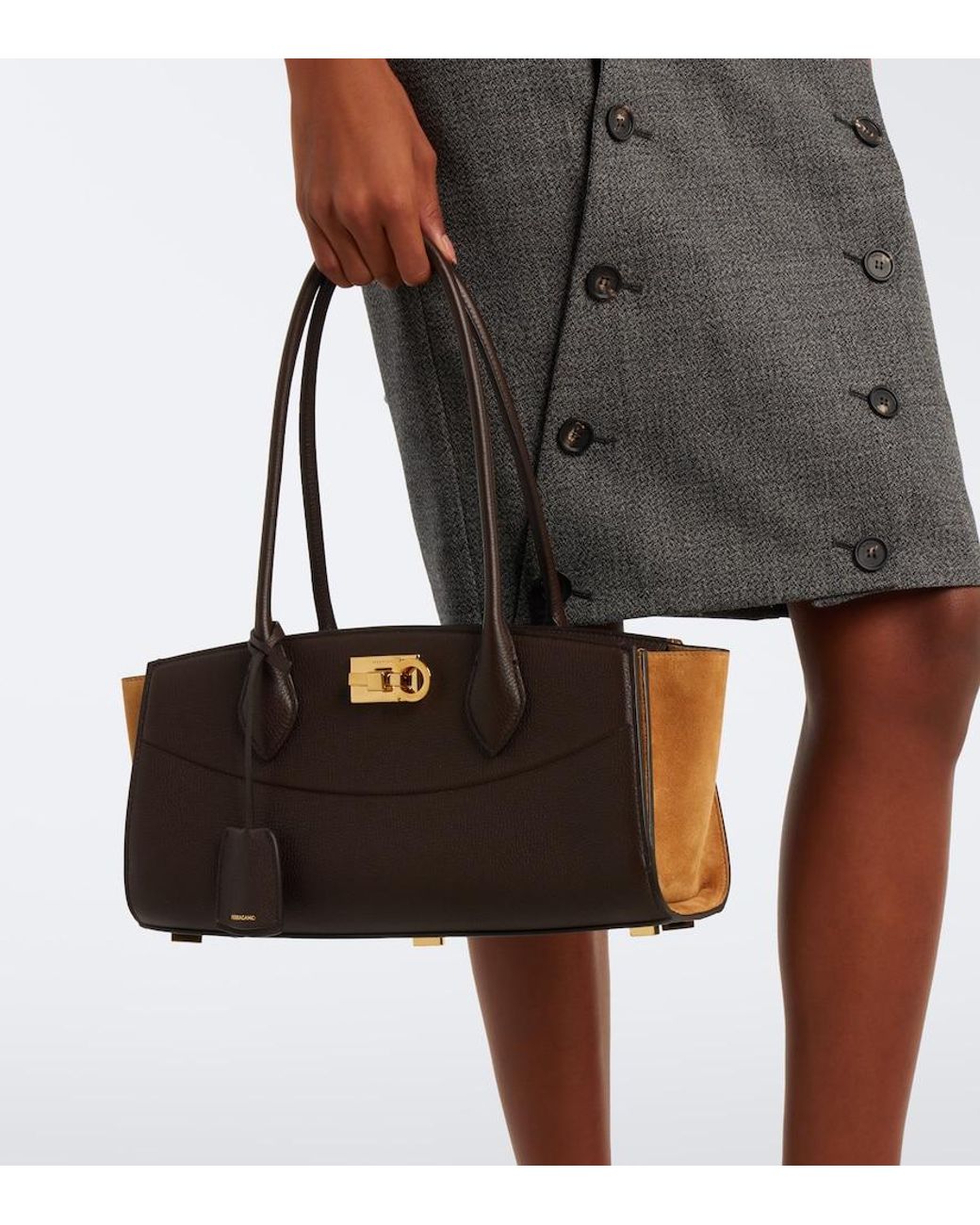 Ferragamo Black Studio Soft E/W Leather Shoulder Bag