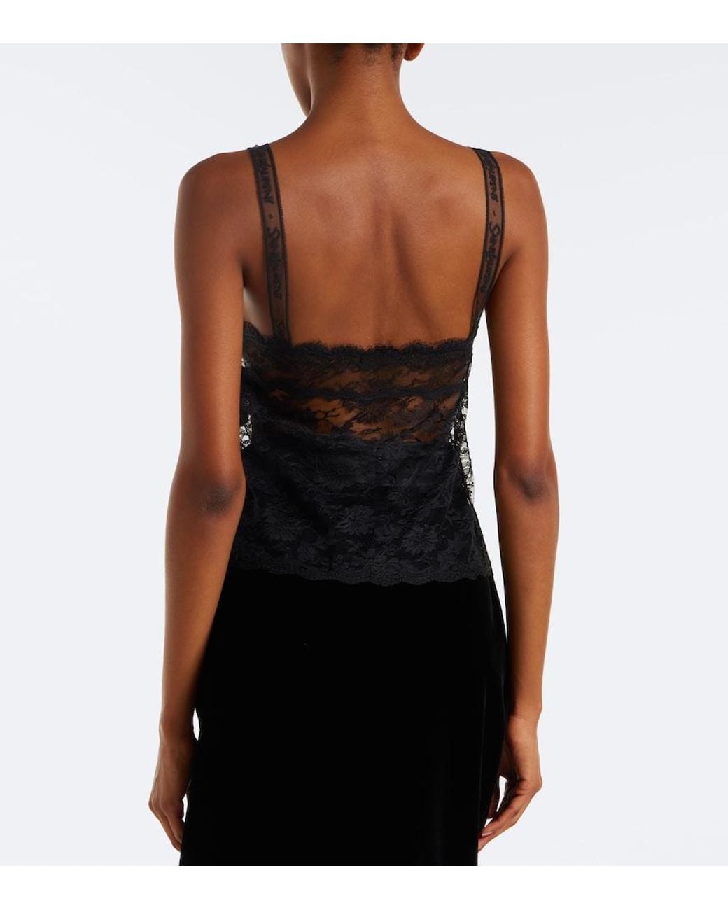 Saint Laurent Gray Lace Camisole