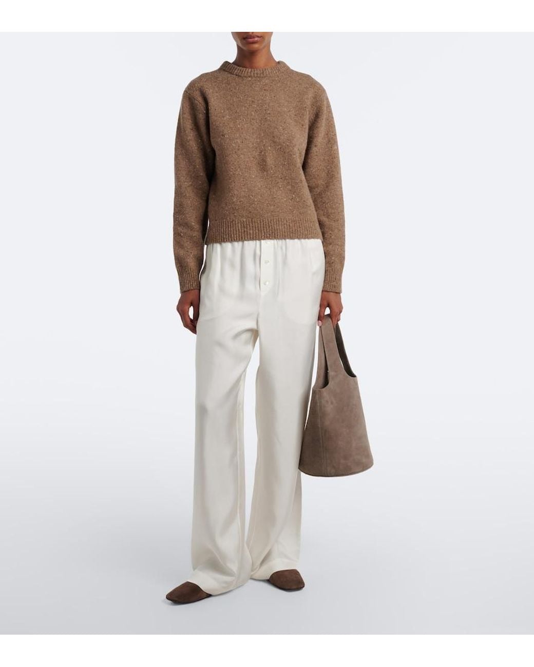 Rohe Brown Wool-Blend Mouline Sweater