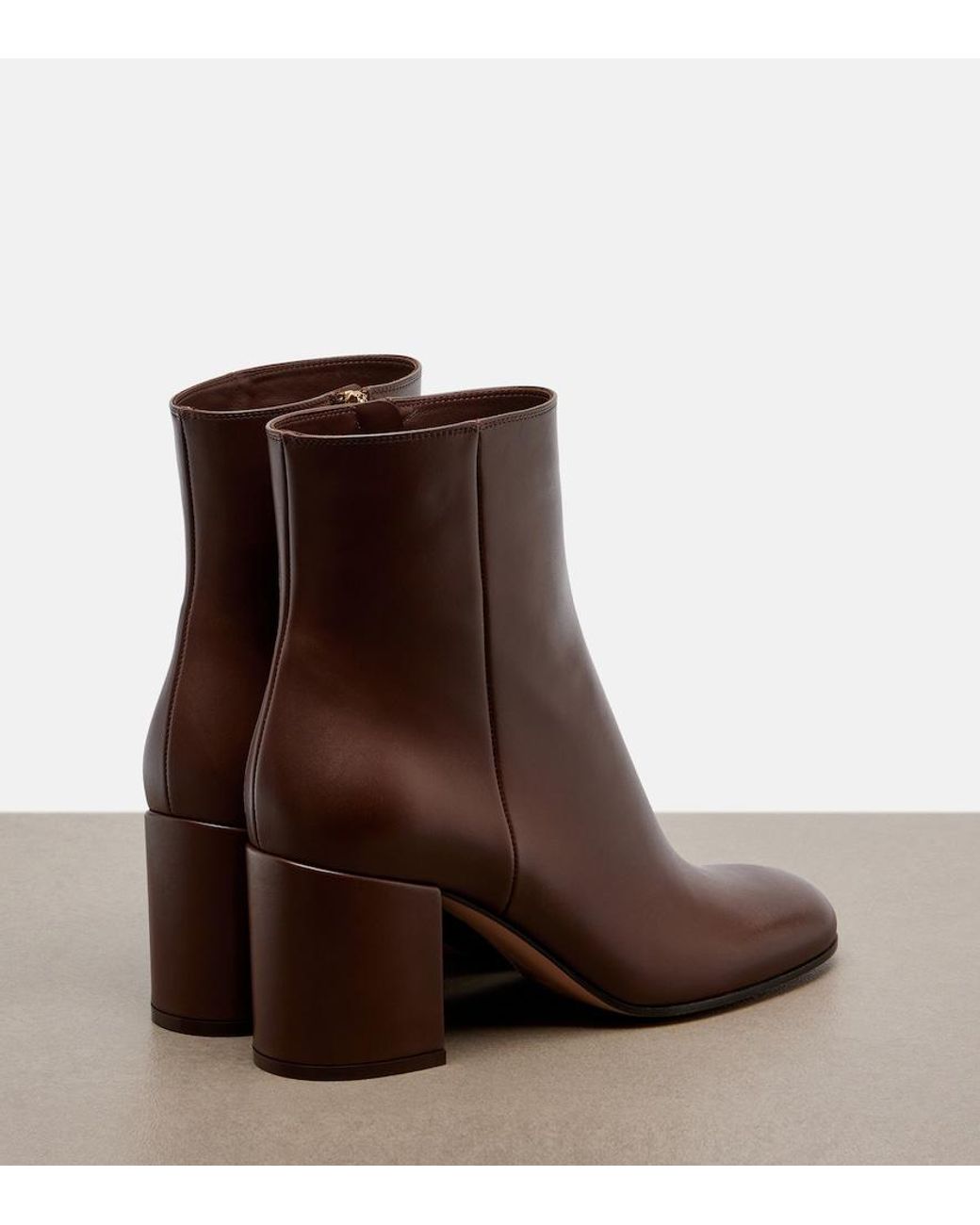 Gianvito Rossi Brown Joelle Leather Ankle Boots