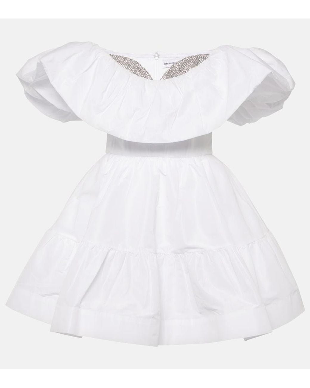 Rebecca Vallance White Bridal Mallory Off-Shoulder Minidress