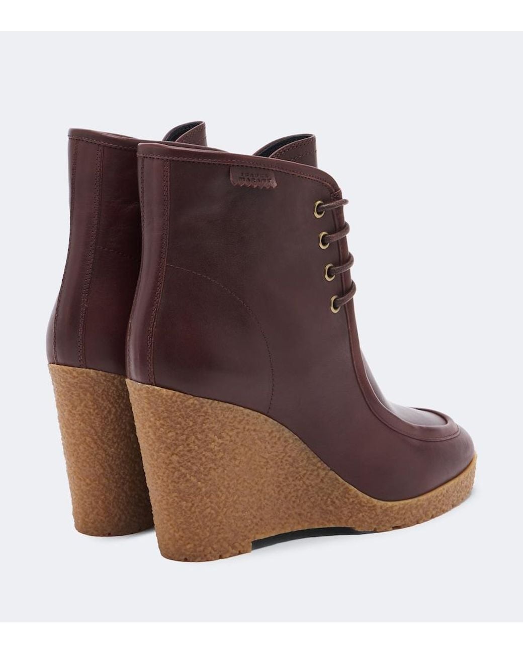 Isabel Marant Brown Cylia Leather Wedge Ankle Boots