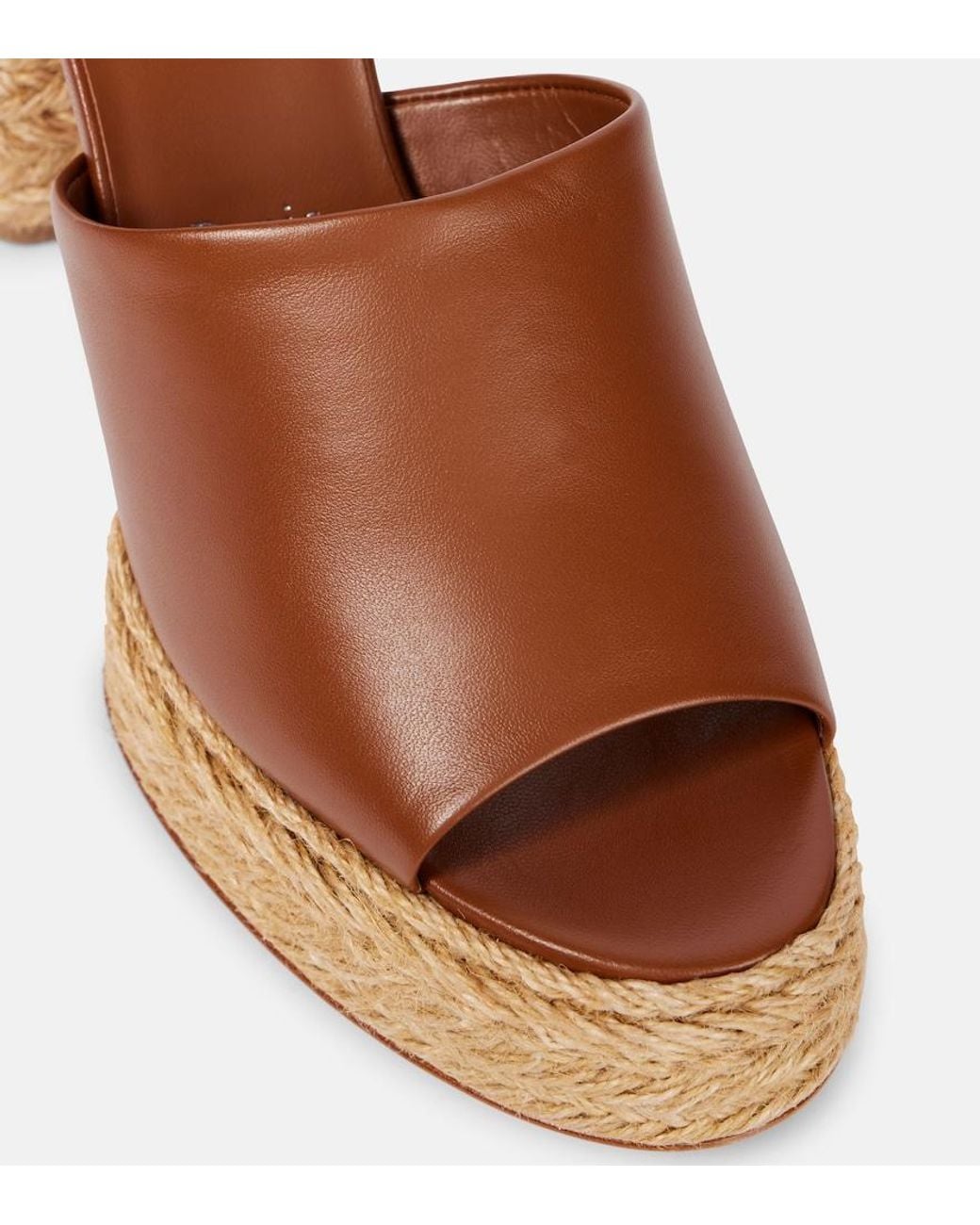 Christian Louboutin Brown Calakala 85 Leather Platform Mules