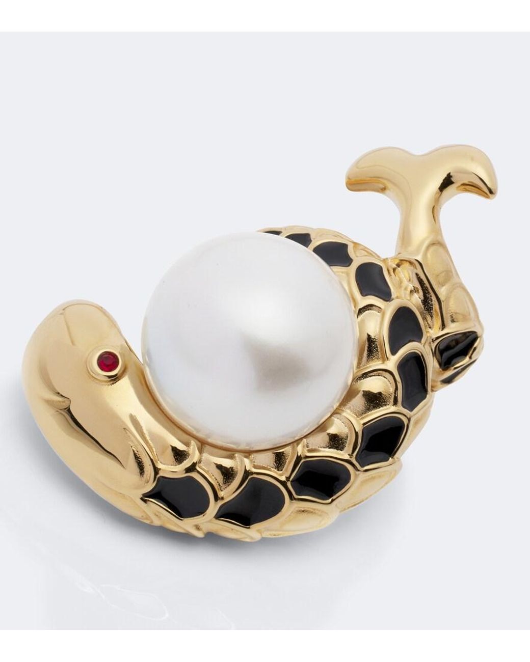 Emilio Pucci Metallic Fish Embellished Enamel Ring