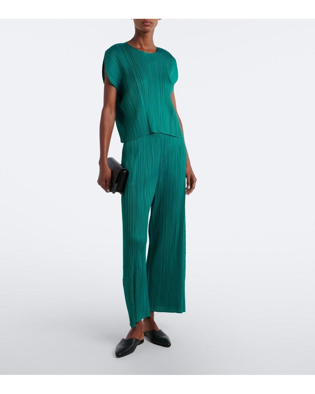 Pleats Please Issey Miyake Green Monthly Colors: July Pleated Top