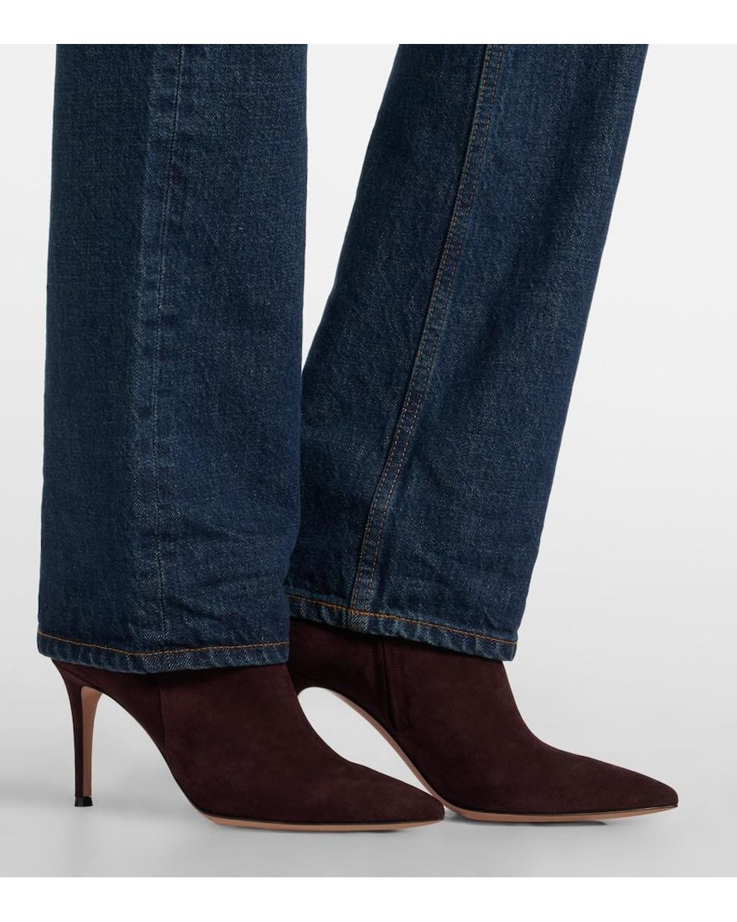 Gianvito Rossi Purple Levy Suede Ankle Boots
