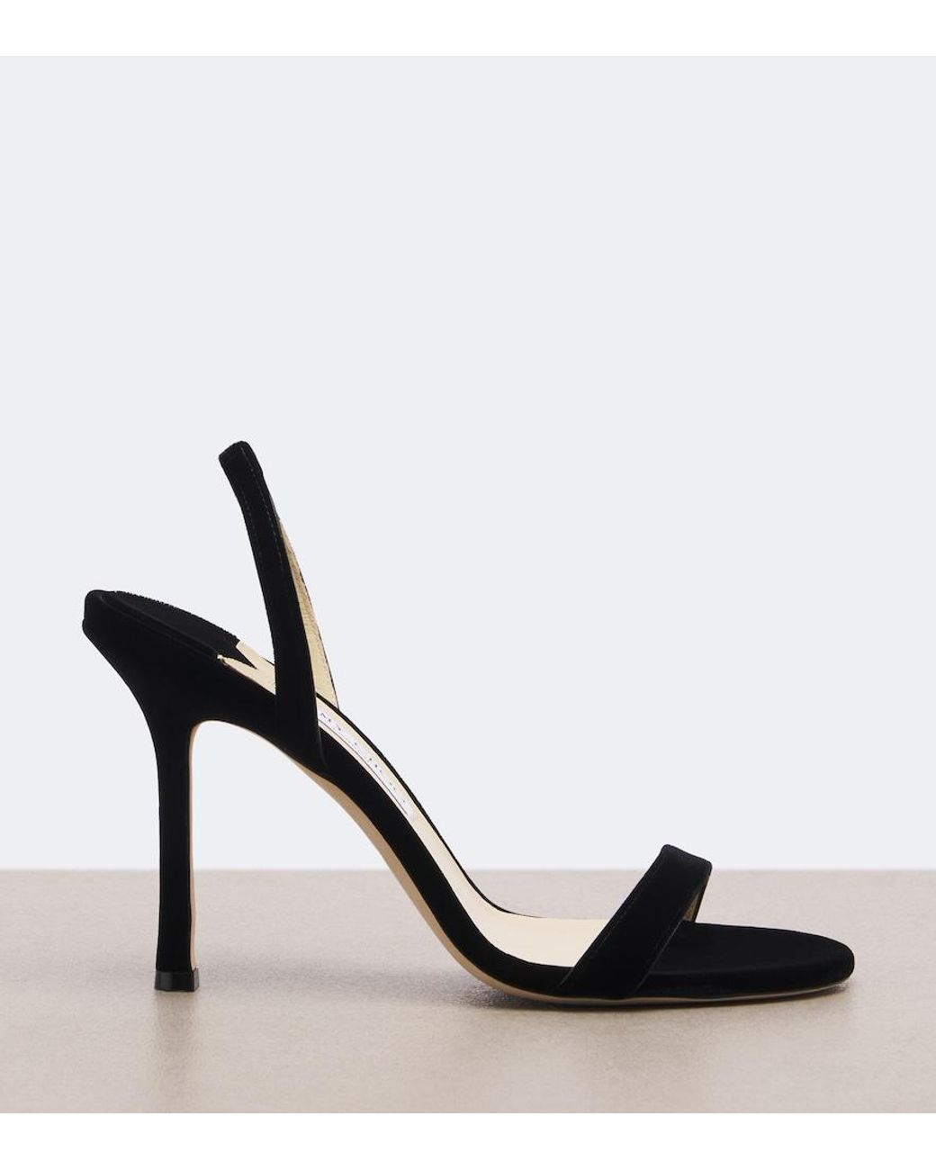 Jimmy Choo Black Jenn Velvet Slingback Sandals