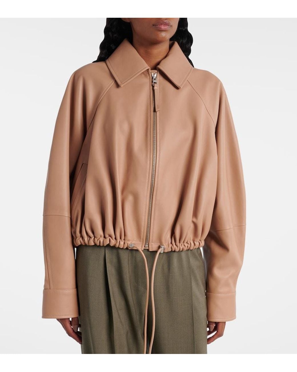 Loewe Brown Balloon Leather Jacket