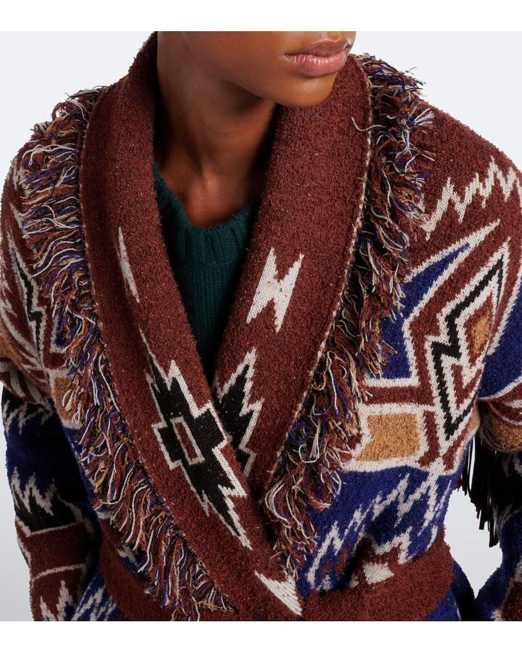 Alanui Brown Amazing Journey Wool-Blend Cardigan