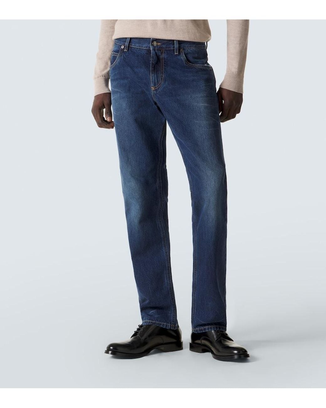 Dolce & Gabbana Blue Straight Jeans for men