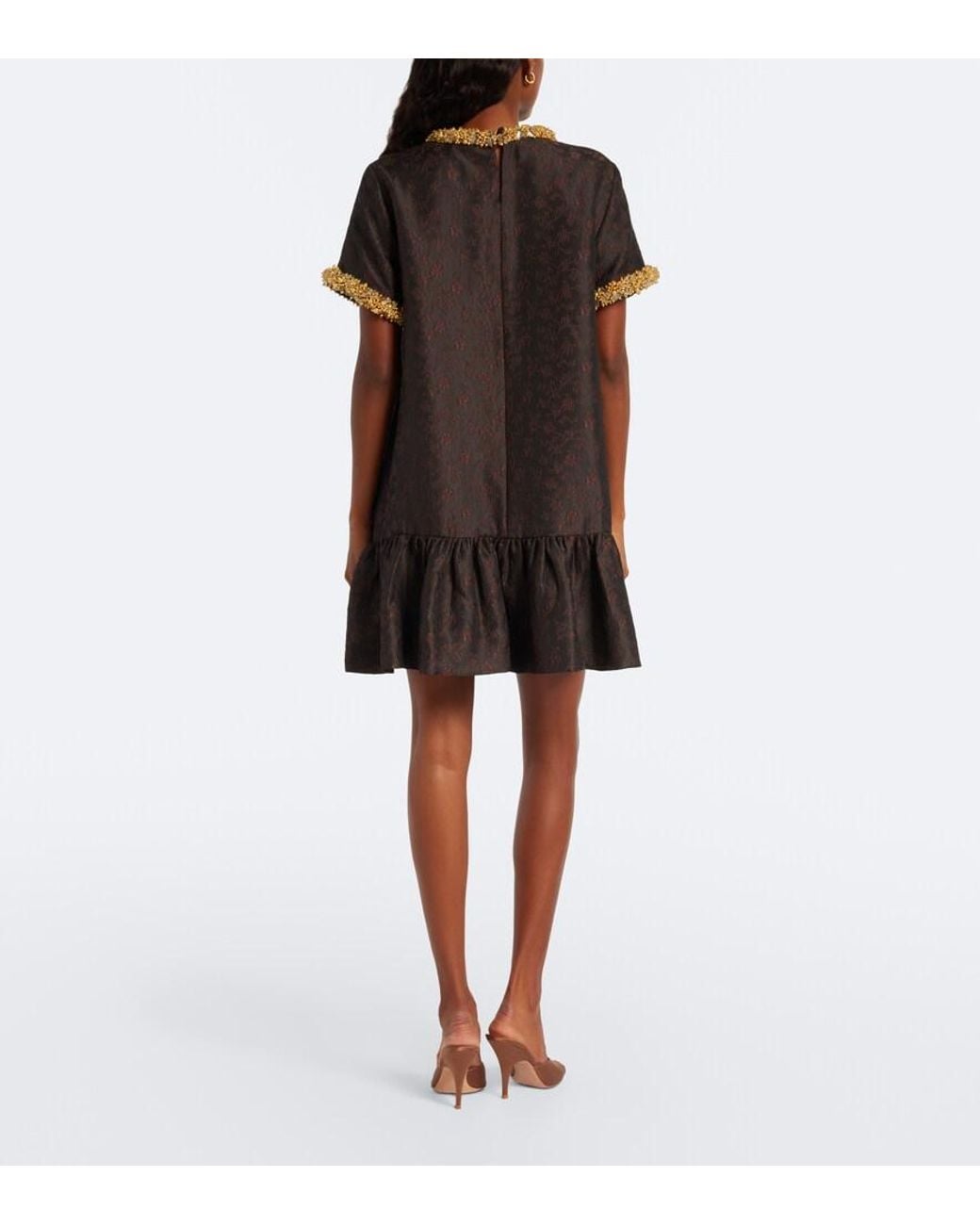Jonathan Simkhai Black Alison Embellished Jacquard Minidress