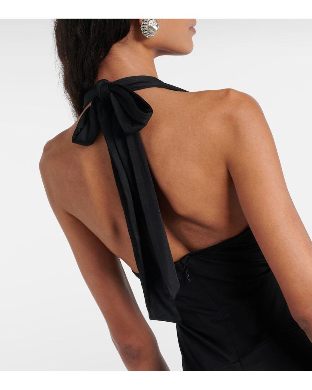 Diane von Furstenberg Black Makayla Gathered Jersey Maxi Dress