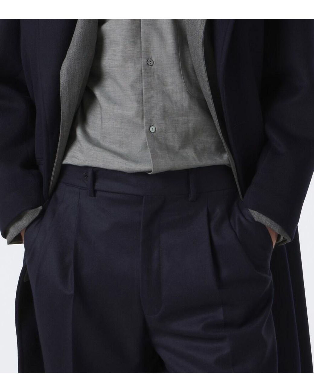 STÒFFA Blue Wool And Cashmere Wide-Leg Pants for men