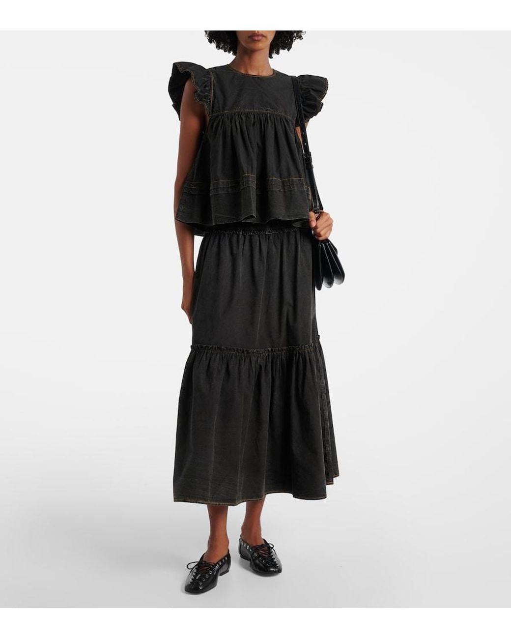 Gonna Lunga di Ganni in Black
