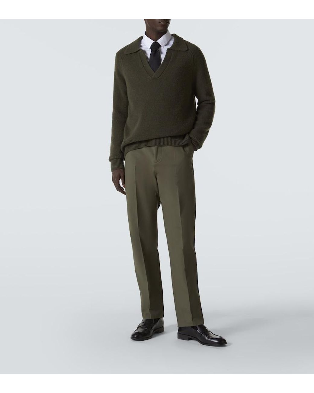 Valentino Garavani Green Cotton Straight Pants for men