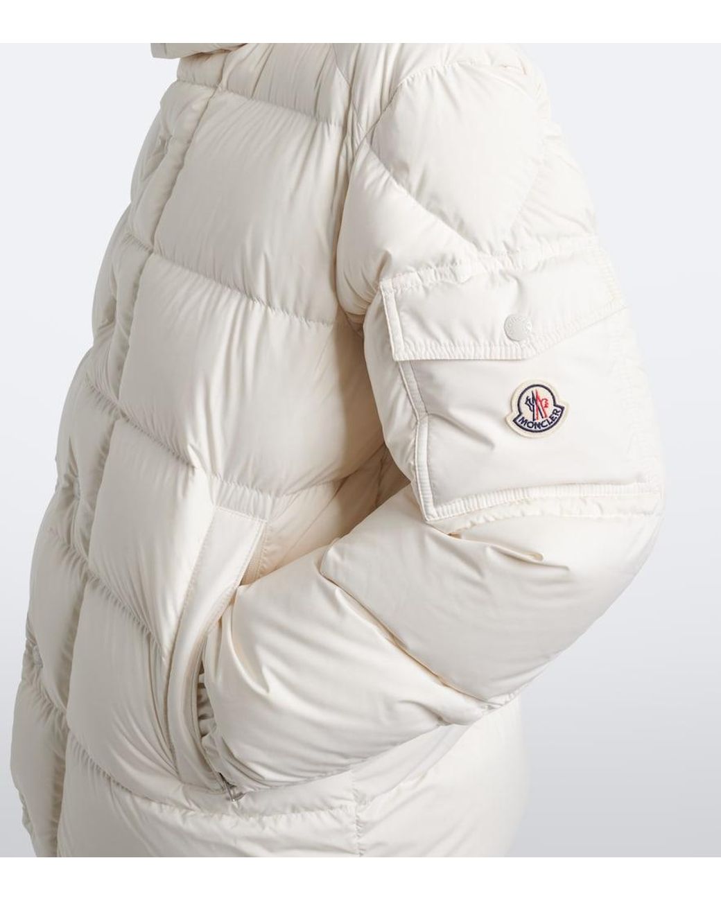 Moncler Natural Maya 70 Hooded Down Jacket