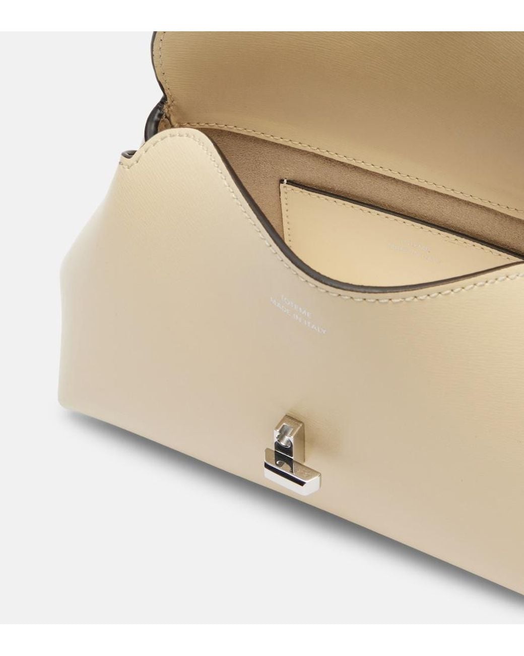 Totême  Natural T-Lock Mini Leather Clutch