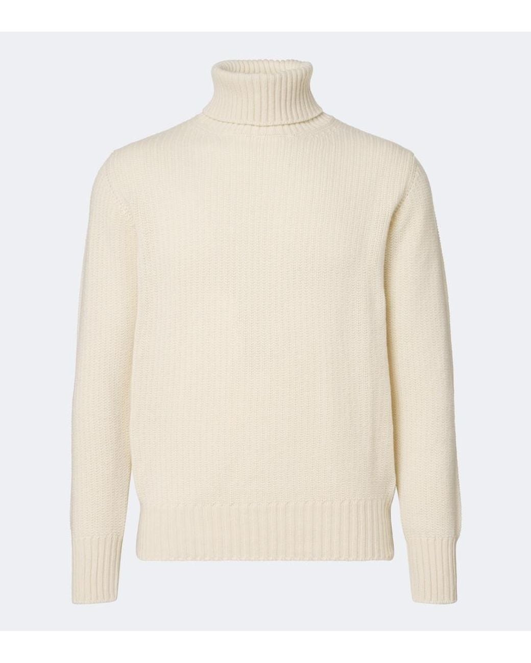 STÒFFA White Cashmere Turtleneck Sweater for men