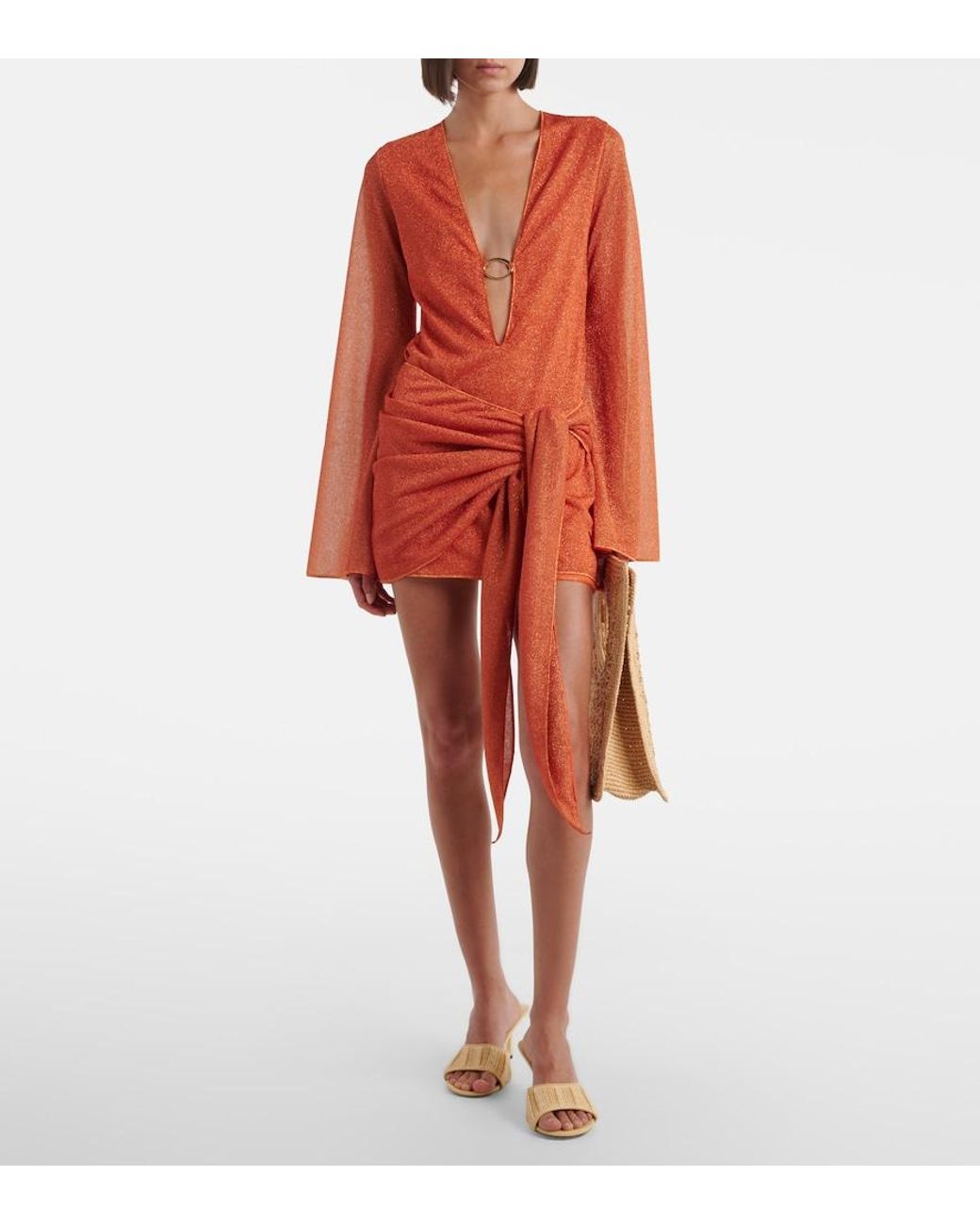 Oseree Orange Lumiere Beach Dress