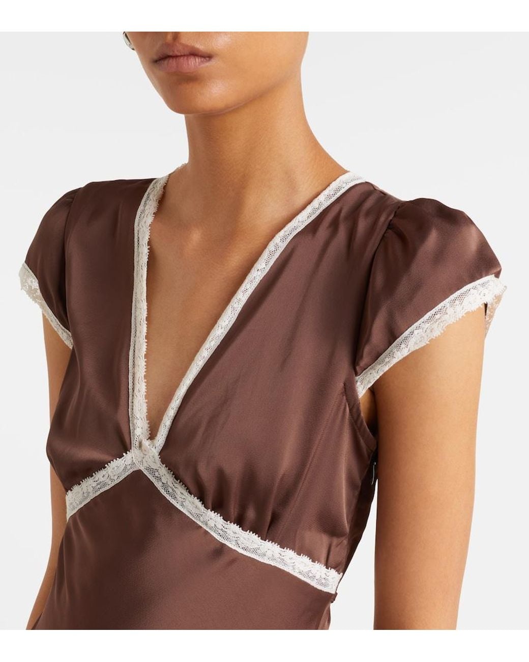 Faithfull The Brand Brown Elvira Midi Dress