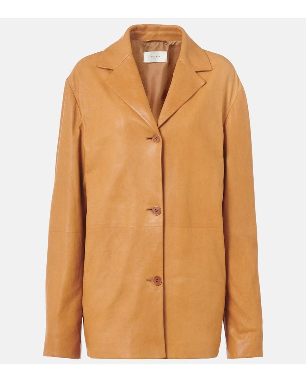 The Row Brown Fabian Leather Jacket