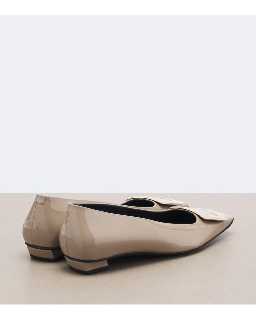 Roger Vivier Brown Patent Leather Ballet Flats