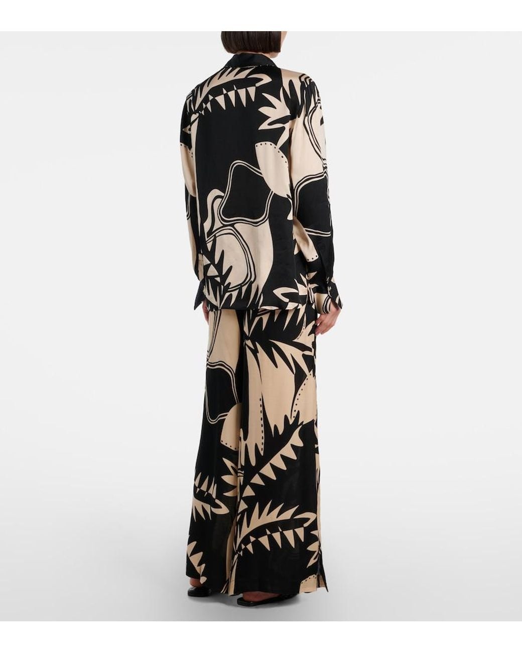 Poupette Black Clea Printed Wide-Leg Pants