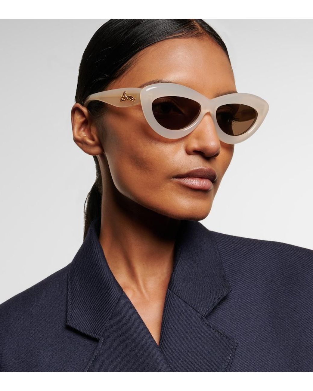 Loewe Brown Curvy Cat-Eye Sunglasses