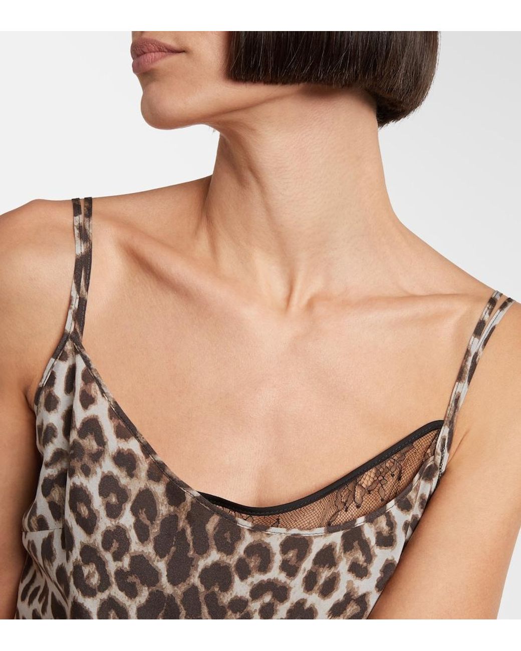 JACQUES WEI Natural Leopard-Print Draped Silk Maxi Dress