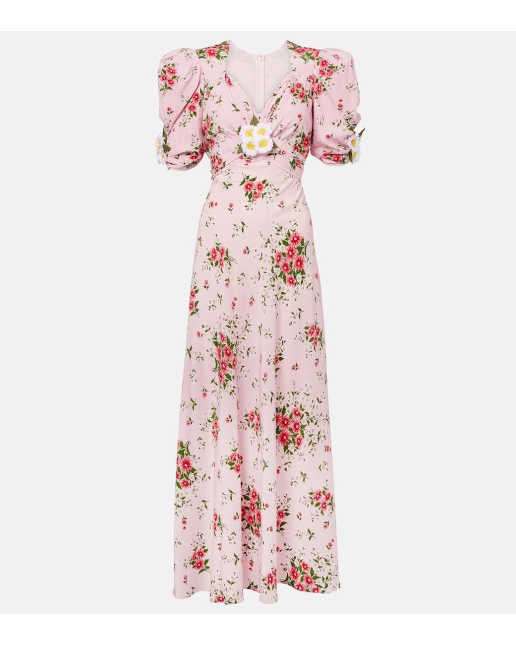 Rodarte Pink Floral Silk Cocktail Dress
